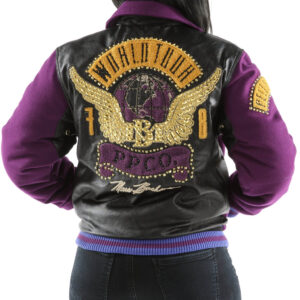 Purple Pelle Pelle World Tour Bomber Jacket