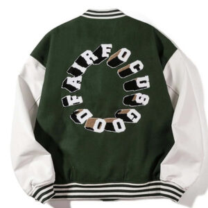 3D Letter F Embroidery College Varsity Jacket