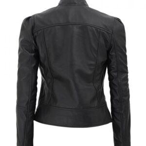 Black Amy Fitted Leather Jacket