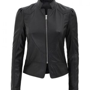 Black Amy Fitted Leather Jacket