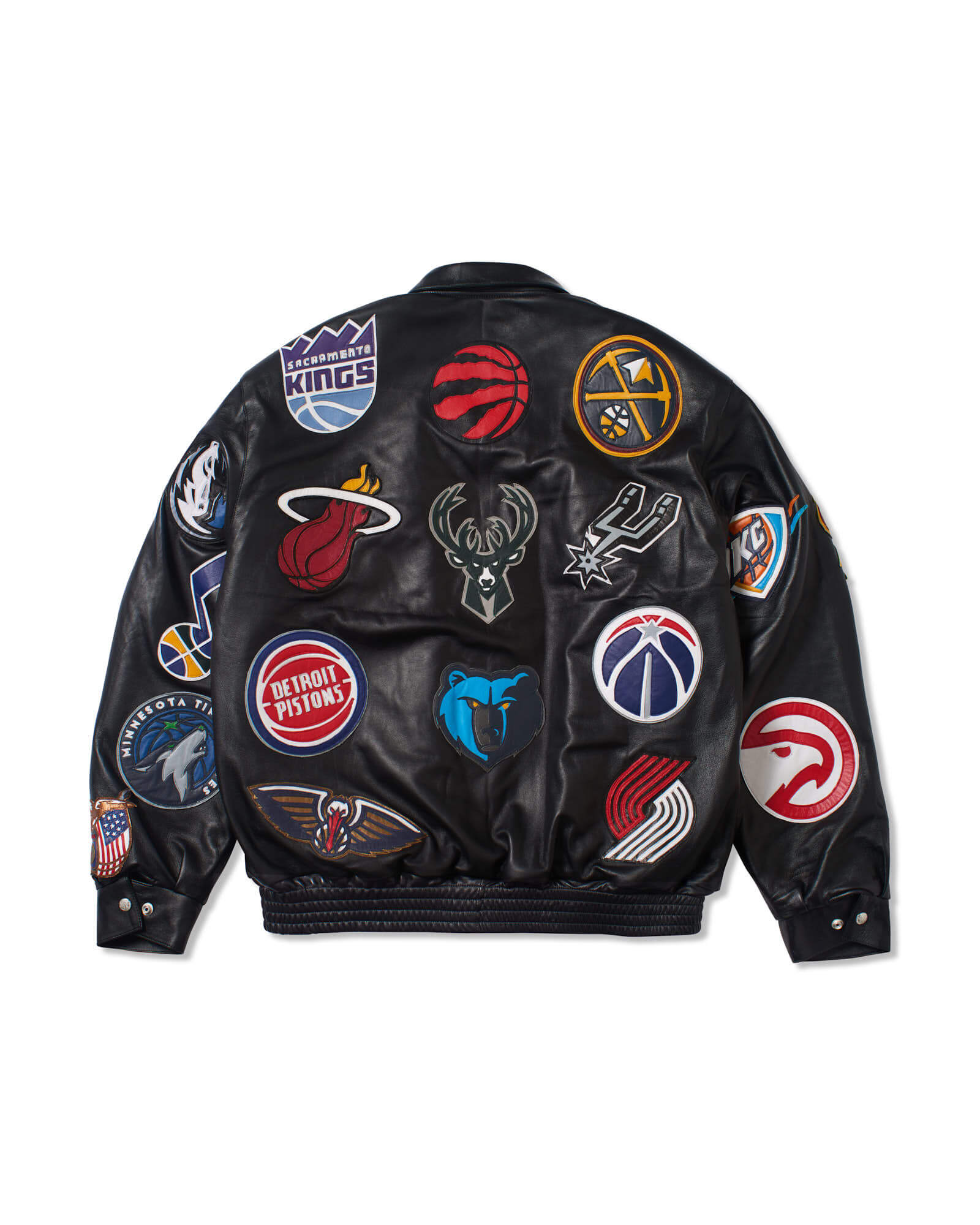 Maker of Jacket Fashion Jackets Red NBA Teams Collage Jeff Hamilton Leather