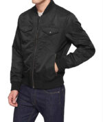 Black Trucker Style Bomber Jacket