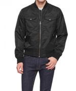 Black Trucker Style Bomber Jacket