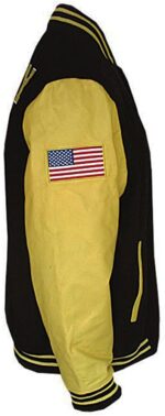 Black US Army Hooah With Army Star Logo Varsity Jacket