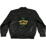 Black Vietnam Veteran Leather Bomber Jacket