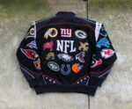 Black Vintage NFL Football Every Team Jacket