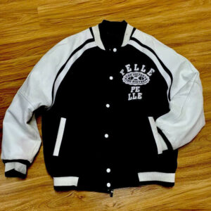 Black White Pelle Pelle Leather Jacket