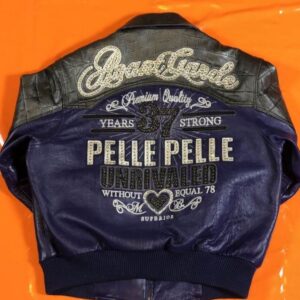 Blue Pelle Pelle Bomber Leather Jacket