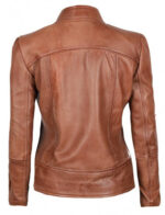 Brown Amy Fitted Leather Jacket
