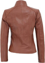 Brown Cafe Racer Leather Jacket