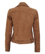 Brown Melanie Suede Leather Biker Jacket