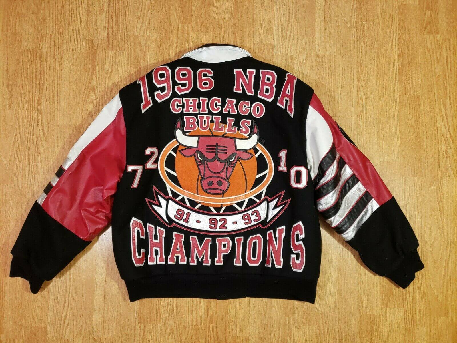 Jeff Hamilton Chicago Bulls Wool/Leather Jacket - Large