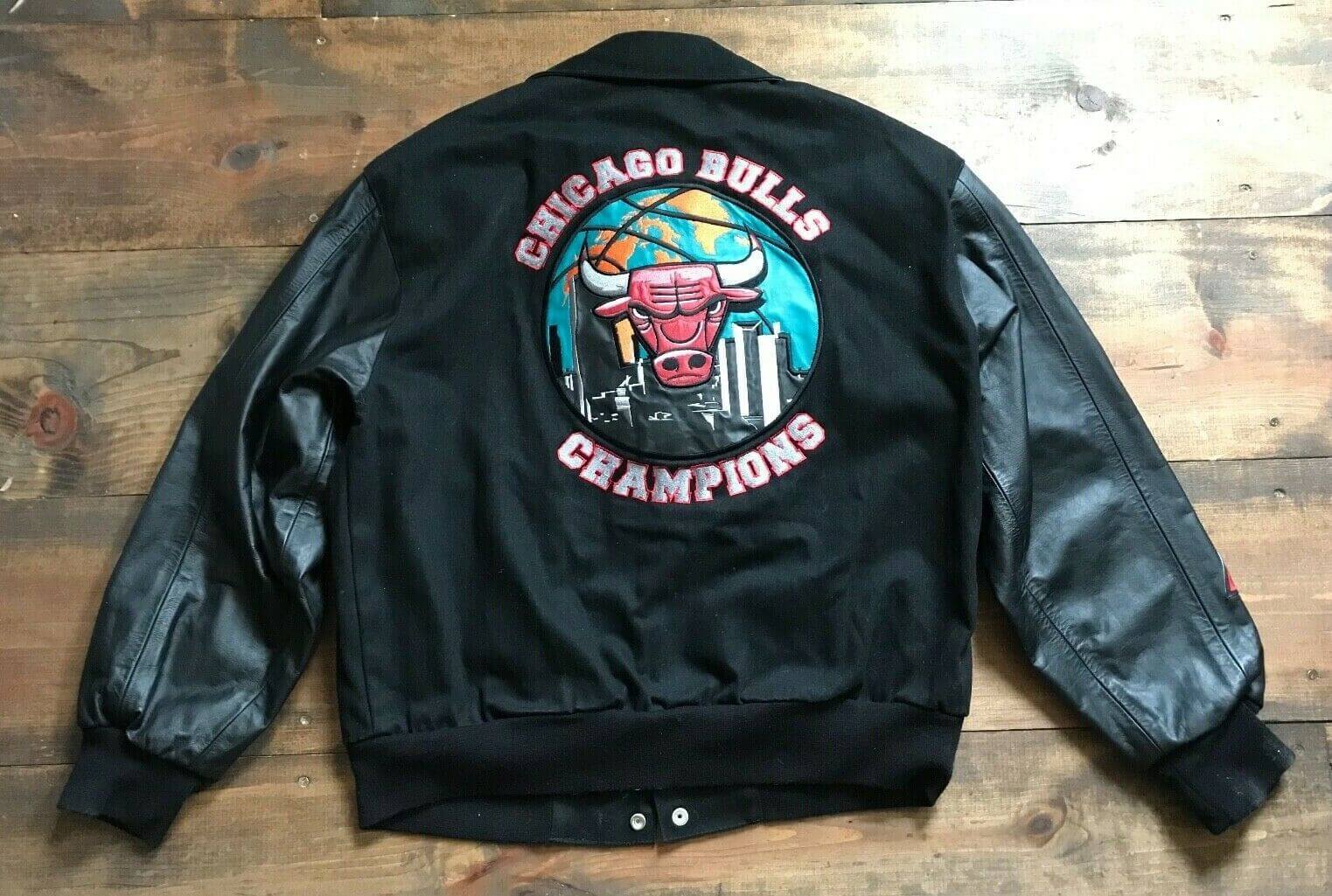 Chicago Bulls 90's Varsity Leather Jacket-GLJ