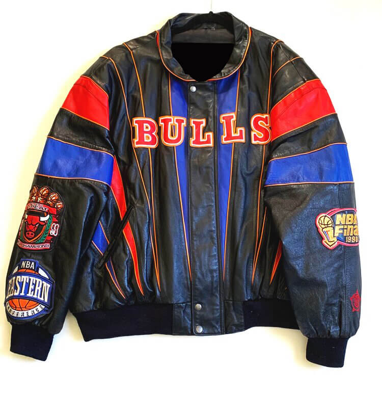 Chicago Bulls 3-Peat Championship Genuine Leather Jacket L