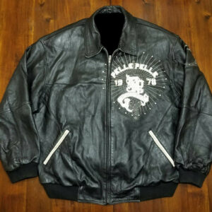 Crest Lions Pelle Pelle Black Leather Jacket