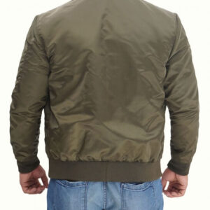 Green Koby Bomber Satin Jacket