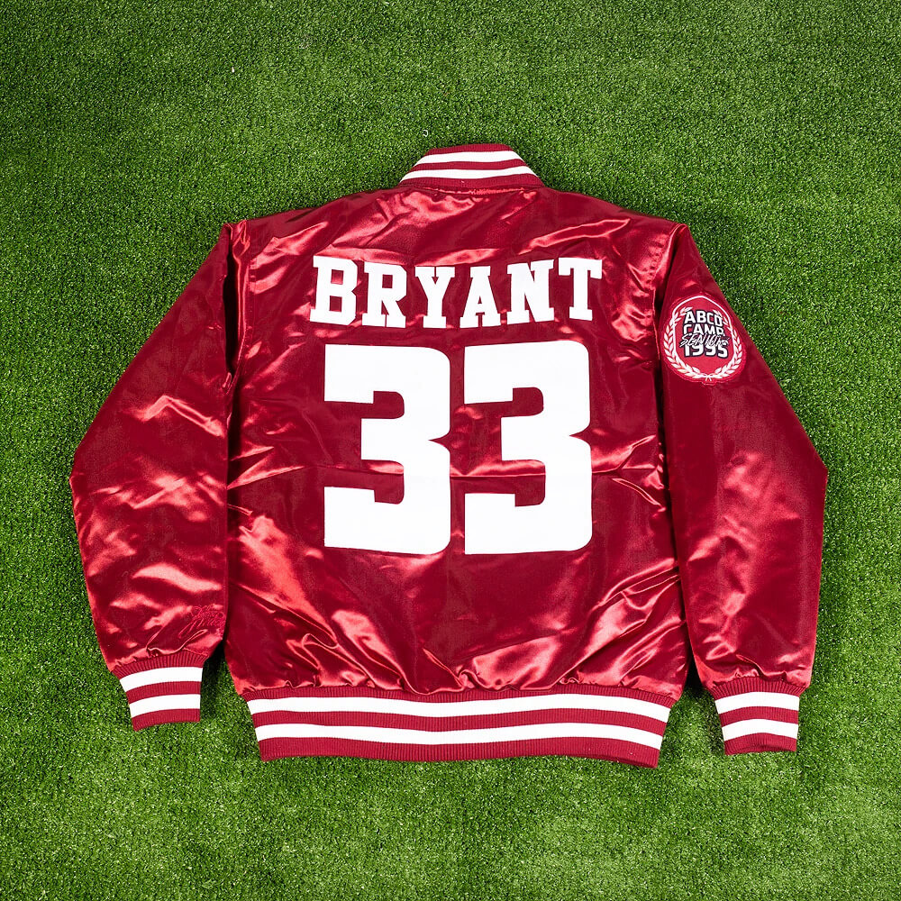 MAROON SATIN VARSITY JACKET- MEN