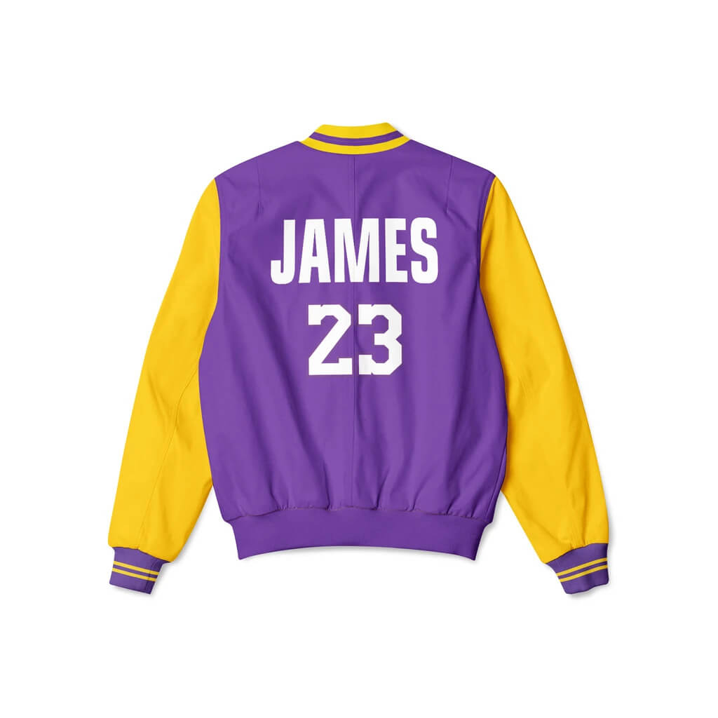 NBA LA Lakers LeBron James 23 Varsity Bomber Jacket - Depop