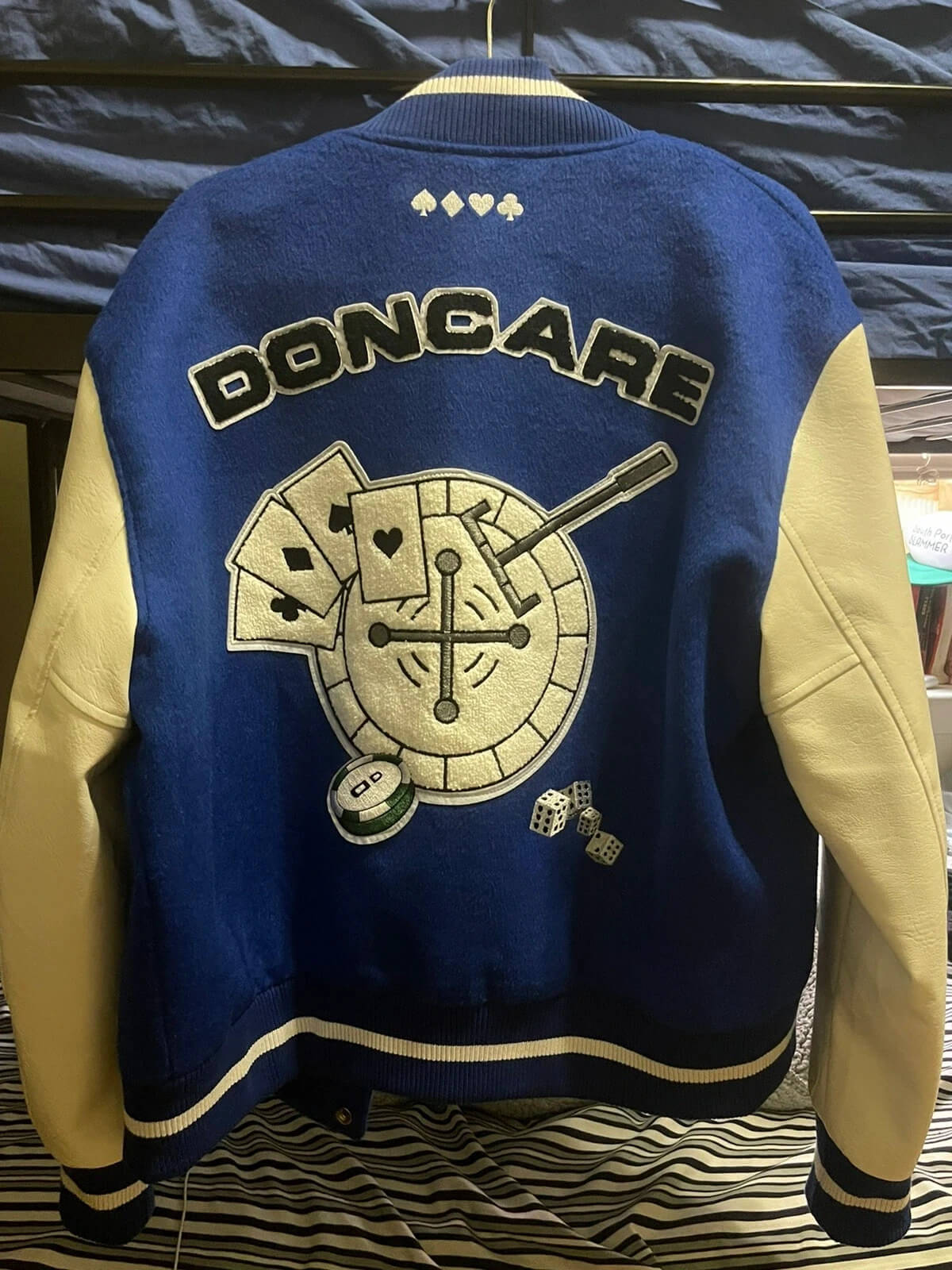 Navy Blue Doncare Casino Baseball Varsity Jacket - Maker of Jacket
