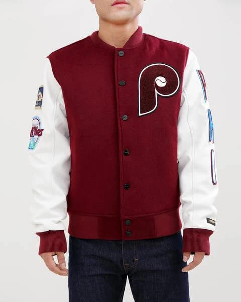 Mitchell & Ness Philadelphia Phillies Baseball Maroon Wool 4XL Varsity  Jacket