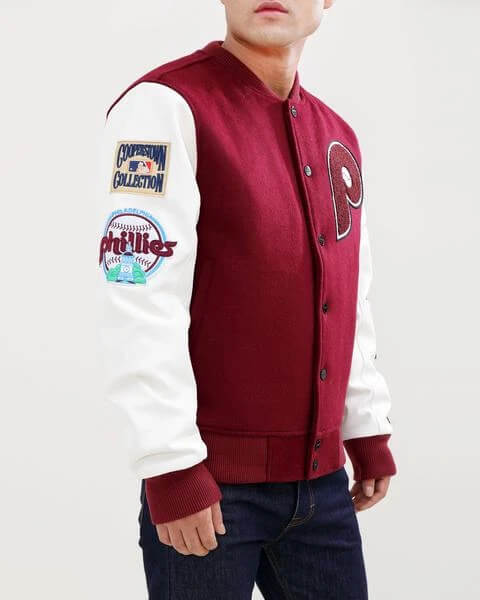 Mitchell & Ness Philadelphia Phillies Baseball Maroon Wool 4XL Varsity  Jacket
