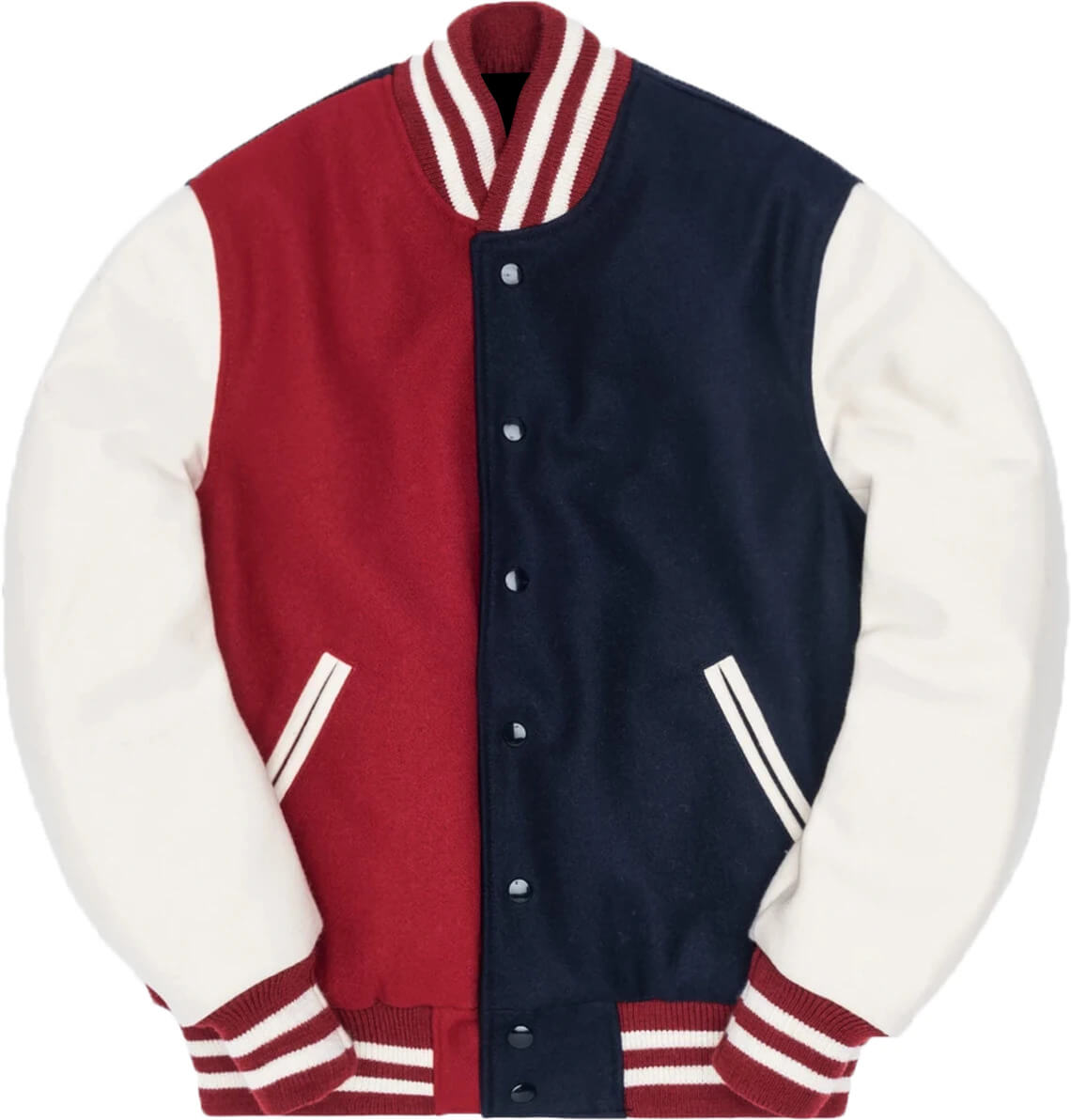 Mens Slimfit Navy Blue Varsity Jacket