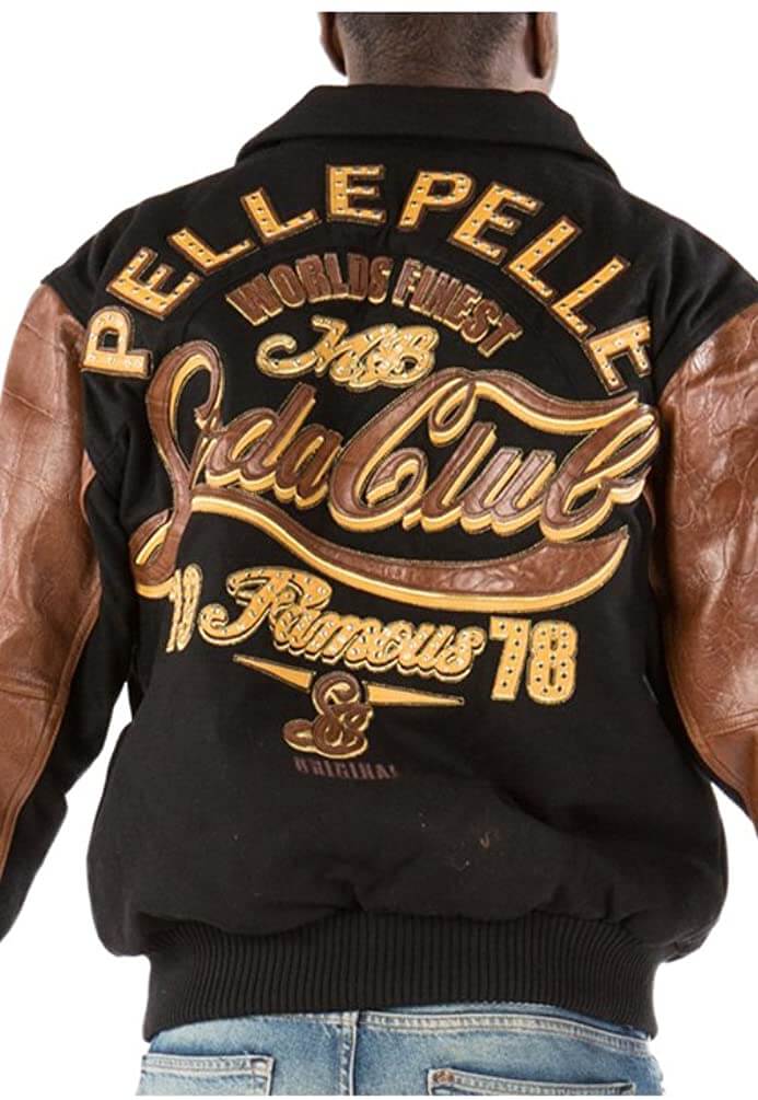 Men's Pelle Pelle Wool Varsity Jacket Gold/Black | Chicago City Sports XL / Gold