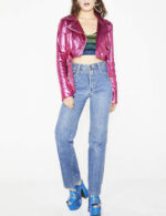 The Hot Chick Metallic Pink Short Jacket