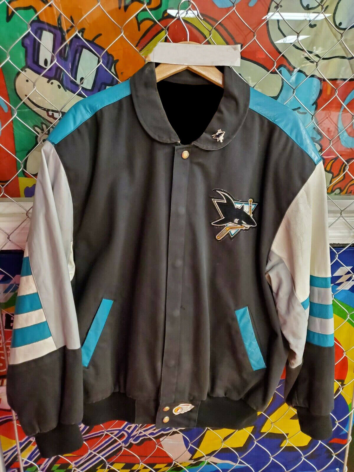 Vintage Jeff Hamilton San Jose Sharks Leather Jacket