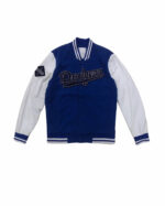 LA DODGERS Vintage Letterman Varsity Jacket Leather Coat Spell out Compton  XL