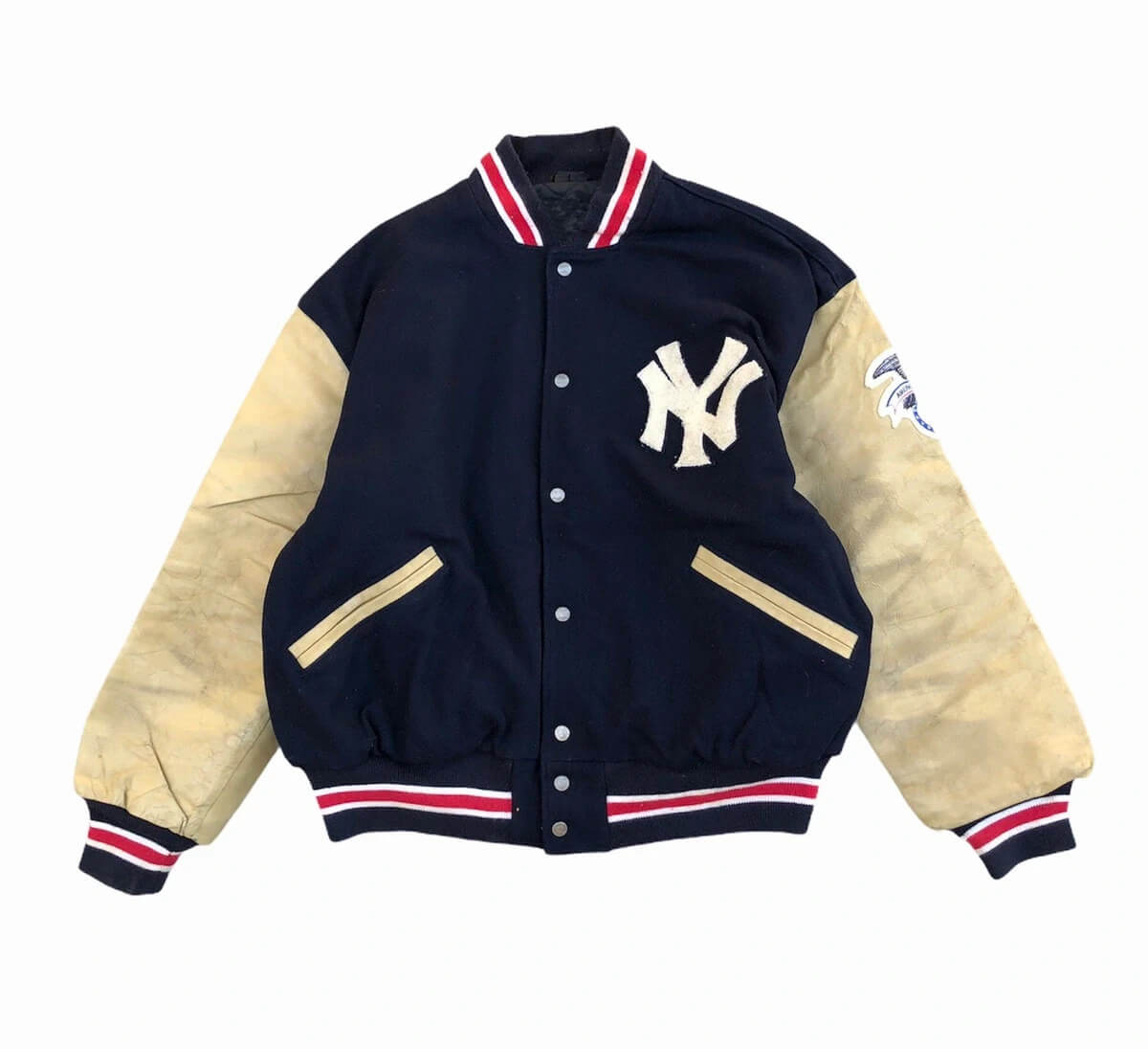 Vintage New York Yankees Varsity Jacket Yankees Varsity NY Yankees Baseball MLB Varsity Jacket TTS Large (Refer measurements)-STAINS