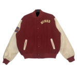 SAN FRANCISCO 49ERS RETRO CLASSIC RIB WOOL VARSITY JACKET (BLACK/RED/BLACK)