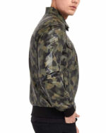 Classic Military Camouflage Leather Jacket