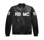 HD MC Harley Davidson Mixed Media Bomber Jacket