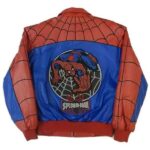 Red Spiderman Bomber Leather Jacket