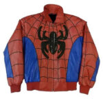 Red Spiderman Bomber Leather Jacket