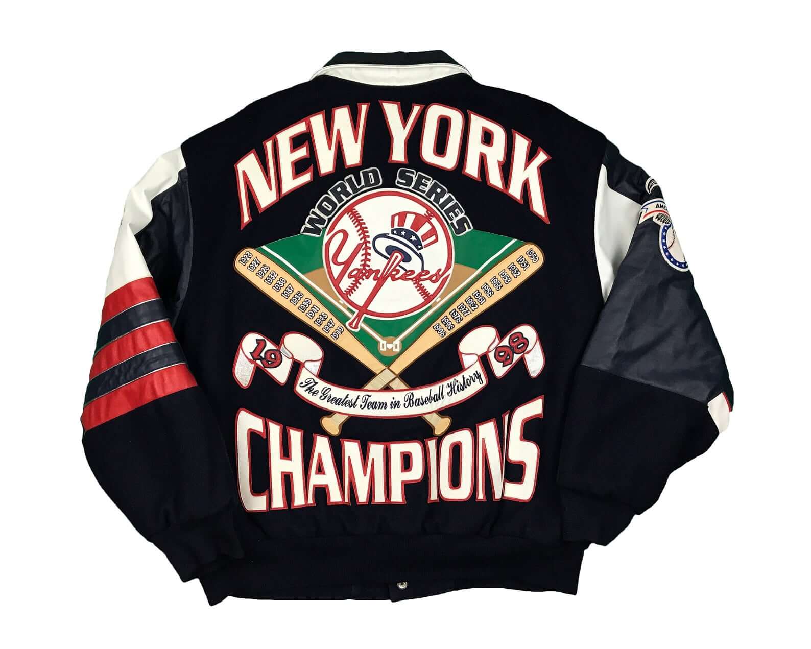 Vtg NY Yankees Baseball Team Leather Jacket - Maker of Jacket