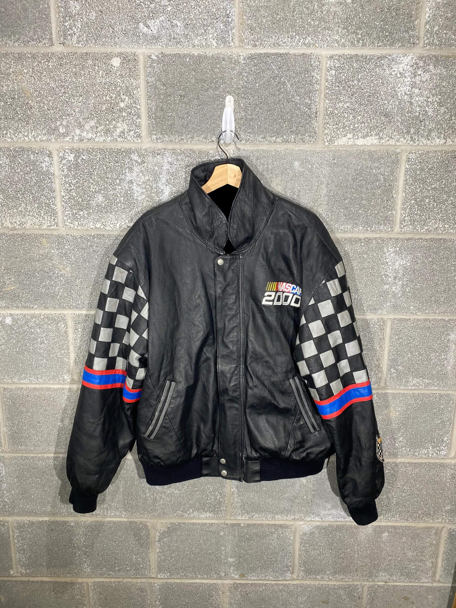 Vintage NASCAR 2000 Black Jeff Hamilton Leather Jacket