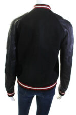 Black Disney Coach Mickey Mouse Patch Varsity Jacket