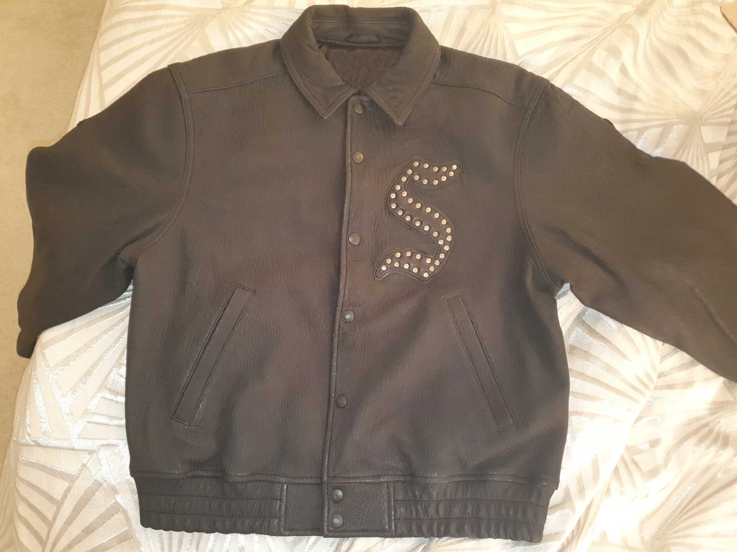 Black Supreme Pebbled Leather Jacket
