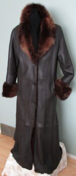 Brown Danier Shearling Fur Long Coat