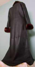 Brown Danier Shearling Fur Long Coat