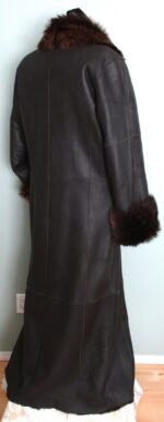 Brown Danier Shearling Fur Long Coat