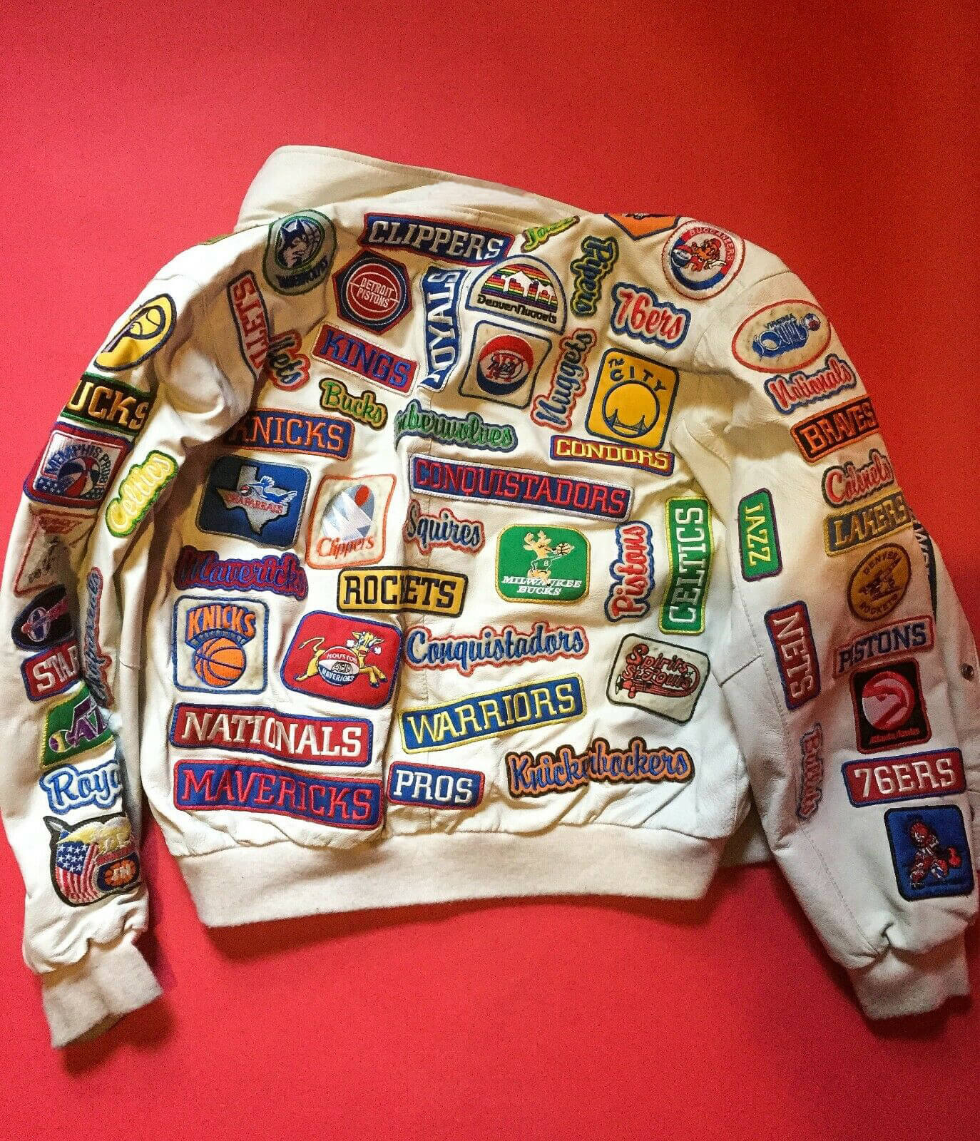 Jeff Hamilton NBA Team Logos White Jacket - Maker of Jacket