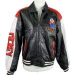 Mickey Minnie Mouse Leather Bomber Jacket