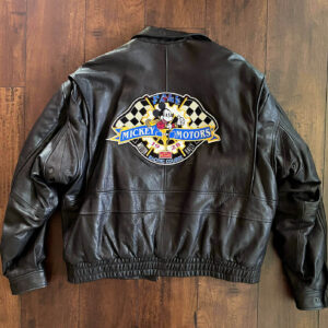 Mickey Mouse Disney Motor Rally Racing Leather Jacket