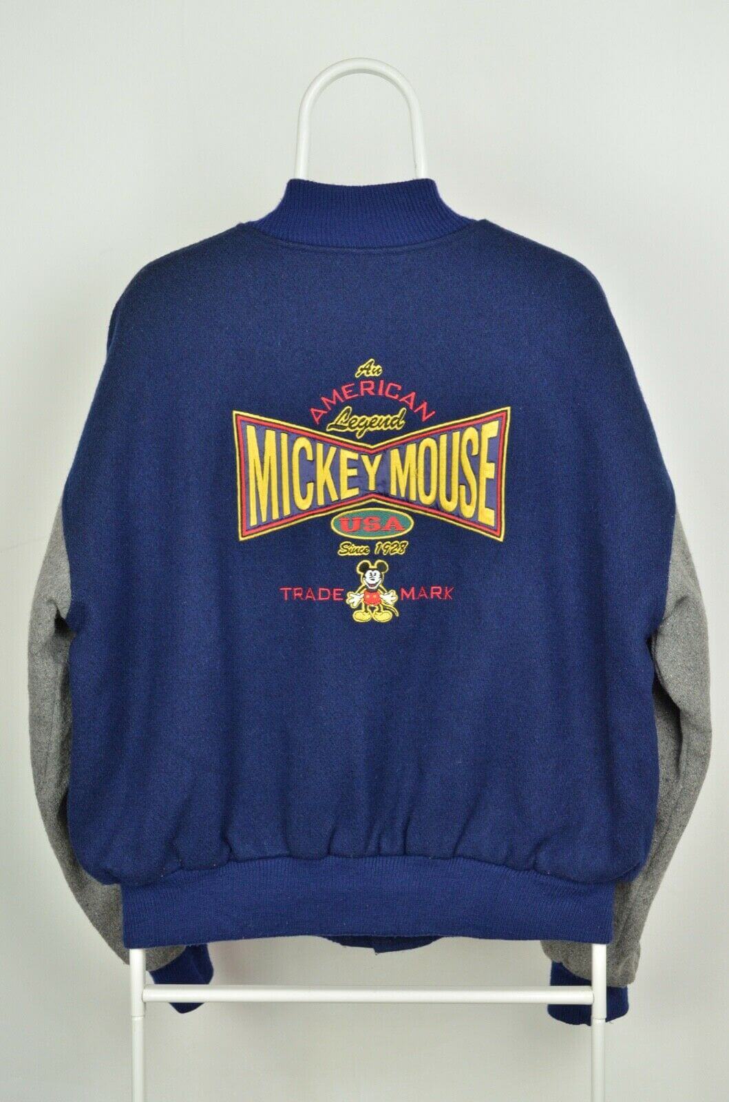 Mickey Mouse Disney Vintage 90s Wool Bomber Jacket Maker of Jacket