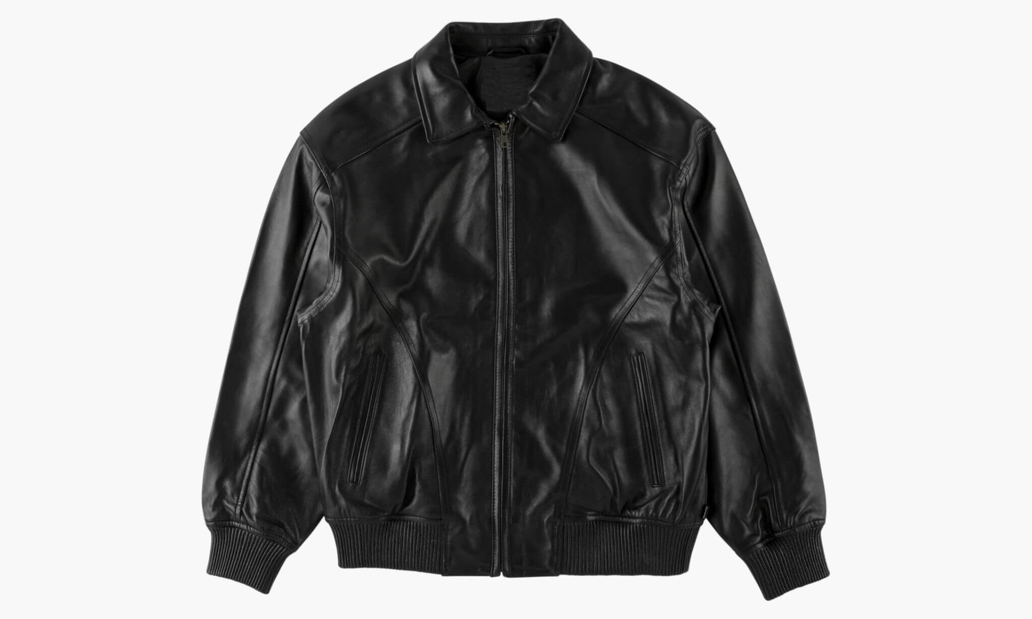 Supreme Arc Logo Studded Black Leather Jacket