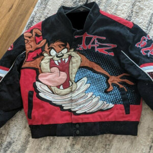 Vintage Looney Tunes Bugs Bunny Taz Embroidered Bomber Jacket JH