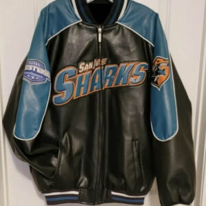 Black Vintage San Jose Sharks Varsity Letterman Jacket - Maker of